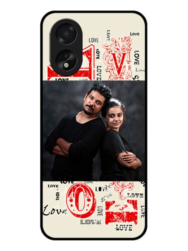 Custom Oppo A38 Custom Glass Phone Case - Trendy Love Design Case