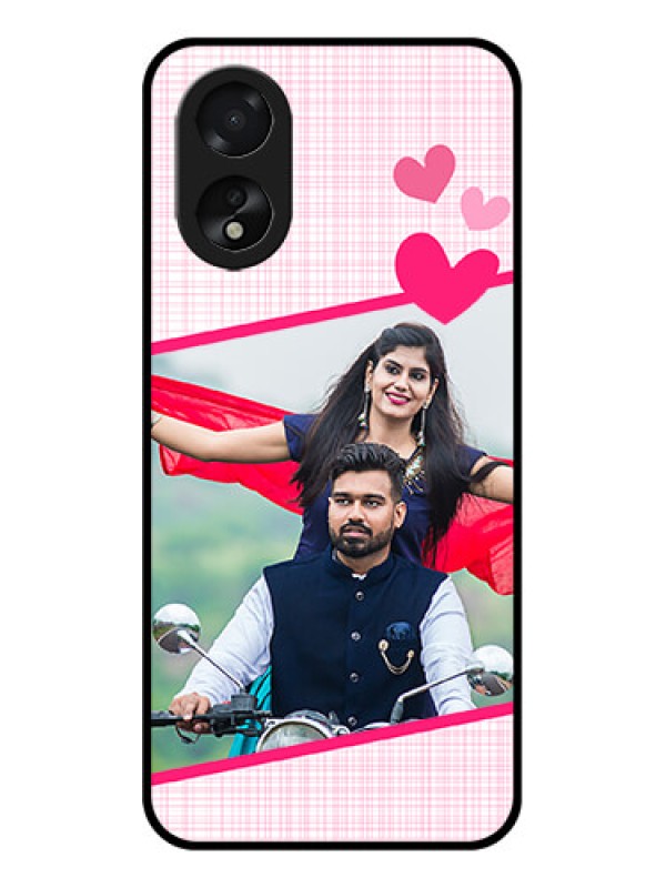 Custom Oppo A38 Custom Glass Phone Case - Love Shape Heart Design