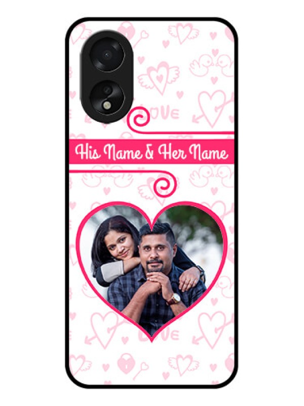 Custom Oppo A38 Custom Glass Phone Case - Heart Shape Love Design