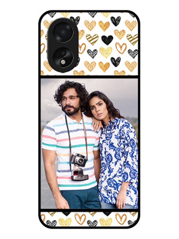 Custom Oppo A38 Custom Glass Phone Case - Love Symbol Design