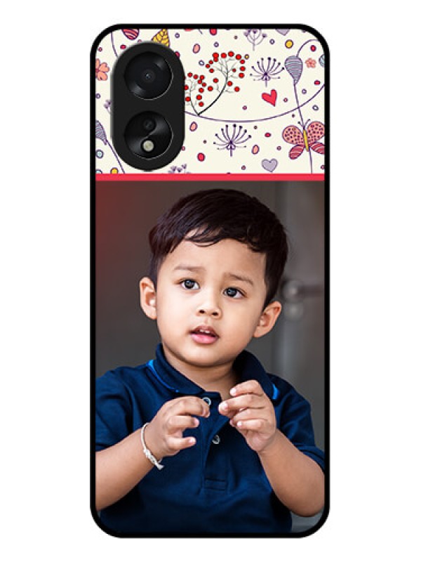 Custom Oppo A38 Custom Glass Phone Case - Premium Floral Design