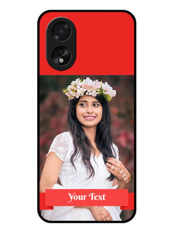 Custom Oppo A38 Custom Glass Phone Case - Simple Red Color Design