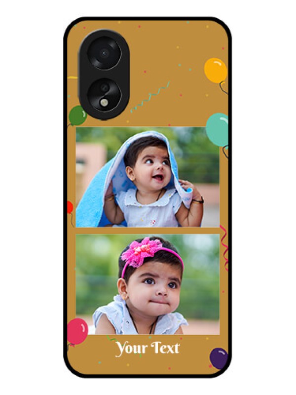Custom Oppo A38 Custom Glass Phone Case - Image Holder With Birthday Celebrations Design