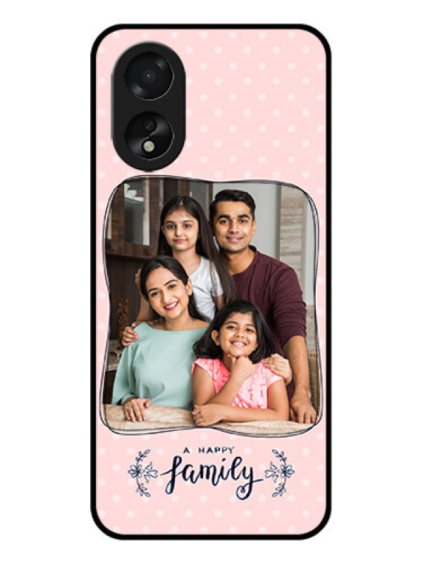 Custom Oppo A38 Custom Glass Phone Case - Family With Dots Design