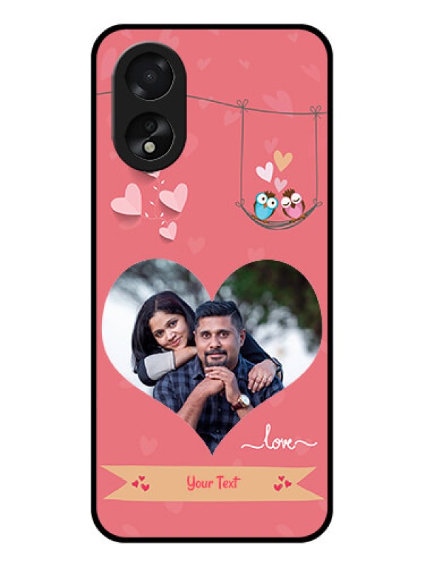 Custom Oppo A38 Custom Glass Phone Case - Peach Color Love Design