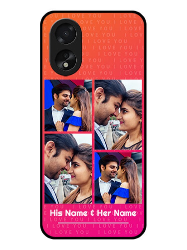Custom Oppo A38 Custom Glass Phone Case - I Love You Pink Design
