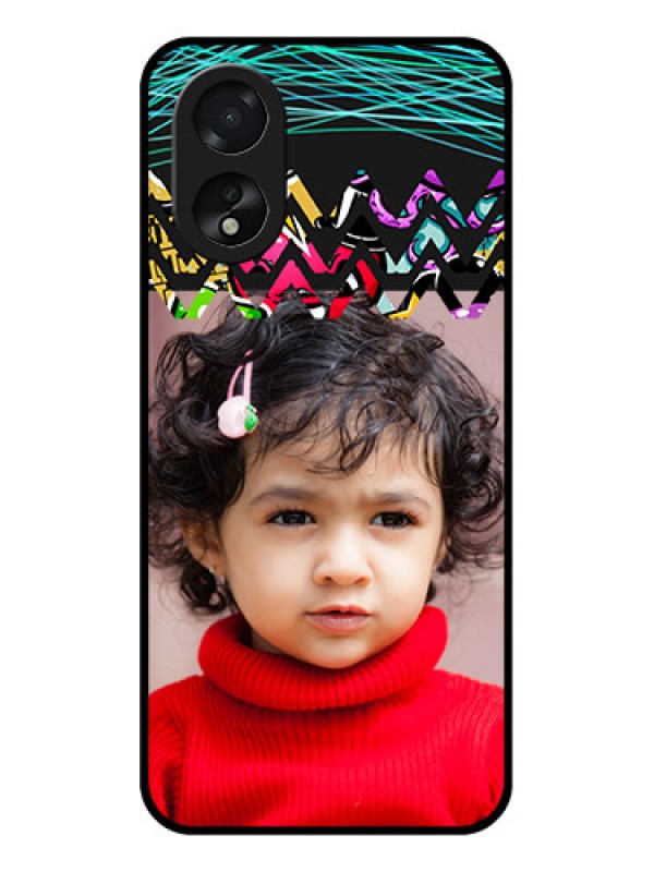 Custom Oppo A38 Custom Glass Phone Case - Neon Abstract Design