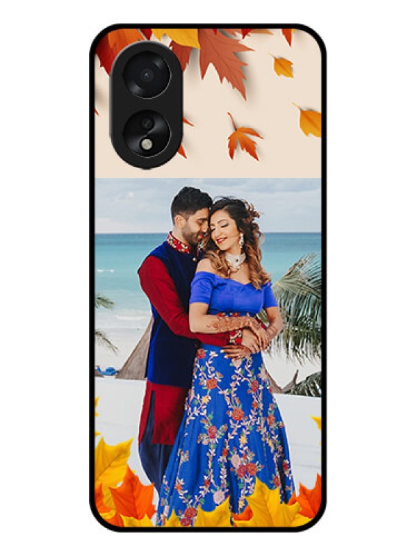 Custom Oppo A38 Custom Glass Phone Case - Autumn Maple Leaves Design