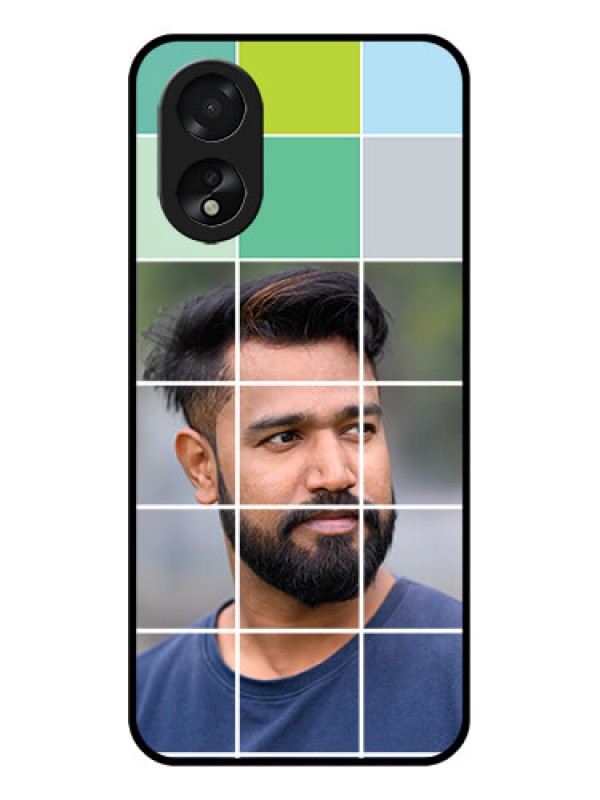 Custom Oppo A38 Custom Glass Phone Case - With White Box Pattern