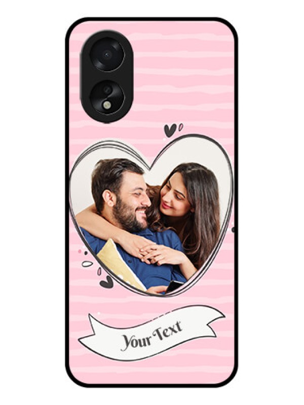 Custom Oppo A38 Custom Glass Phone Case - Vintage Heart Design