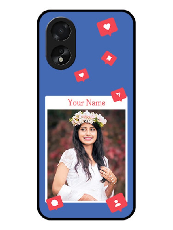 Custom Oppo A38 Custom Glass Phone Case - Like Share And Comment Design