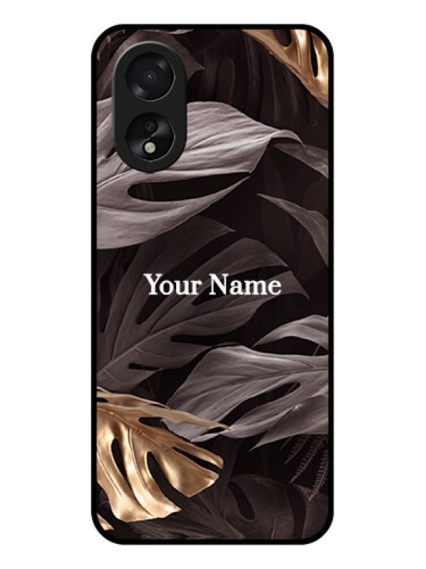 Custom Oppo A38 Custom Glass Phone Case - Wild Leaves Digital Paint Design