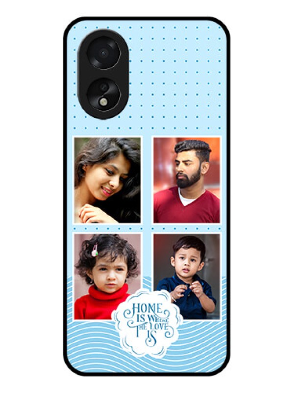 Custom Oppo A38 Custom Glass Phone Case - Cute Love Quote With 4 Pic Upload Design