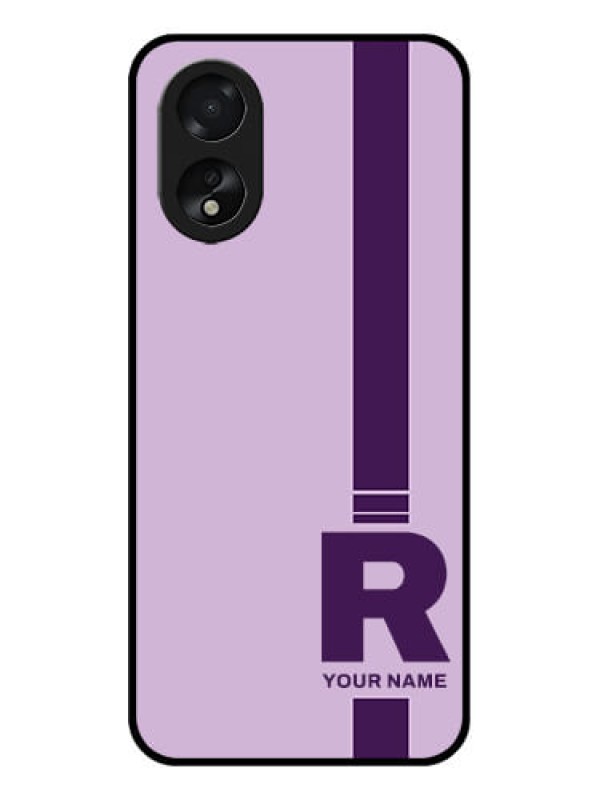 Custom Oppo A38 Custom Glass Phone Case - Simple Dual Tone Stripe With Name Design