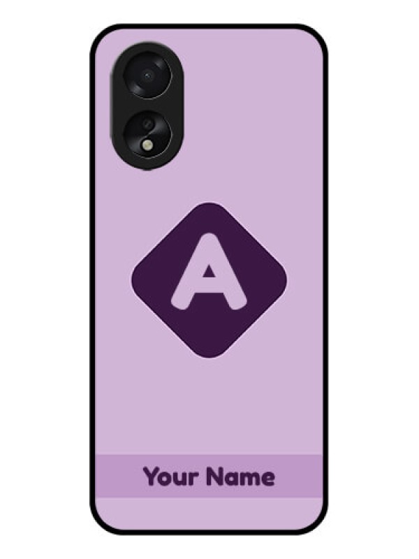 Custom Oppo A38 Custom Glass Phone Case - Custom Letter In Curved Badge Design