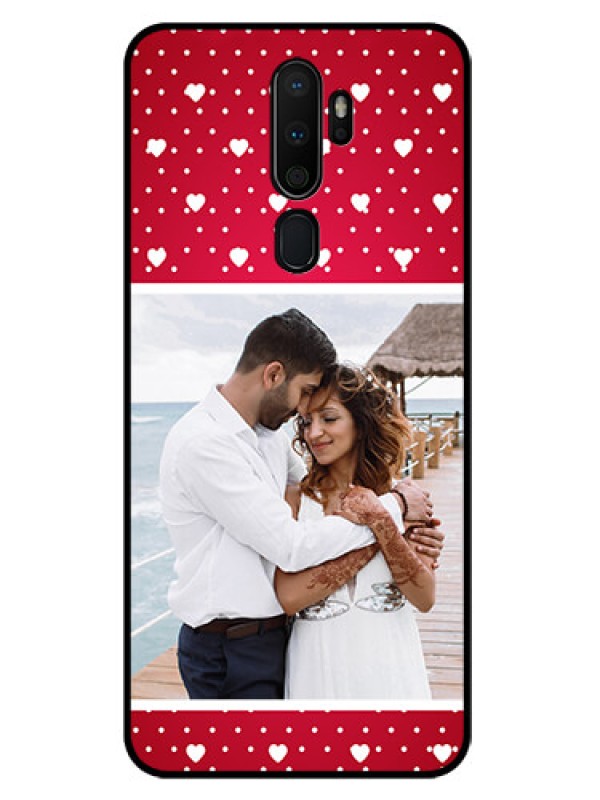 Custom Oppo A5 2020 Photo Printing on Glass Case  - Hearts Mobile Case Design