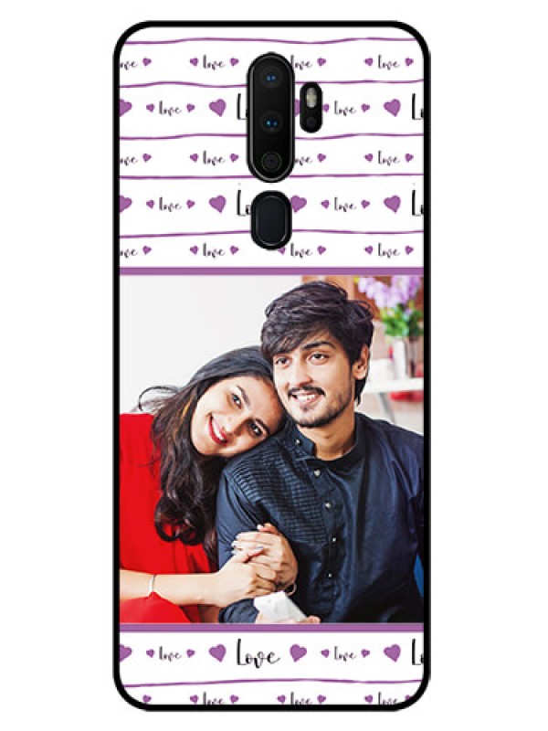 Custom Oppo A5 2020 Custom Glass Mobile Case  - Couples Heart Design