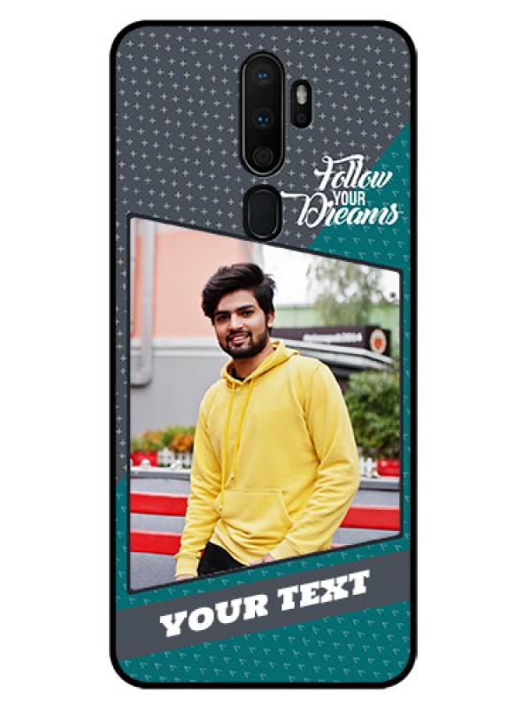 Custom Oppo A5 2020 Personalized Glass Phone Case  - Background Pattern Design with Quote