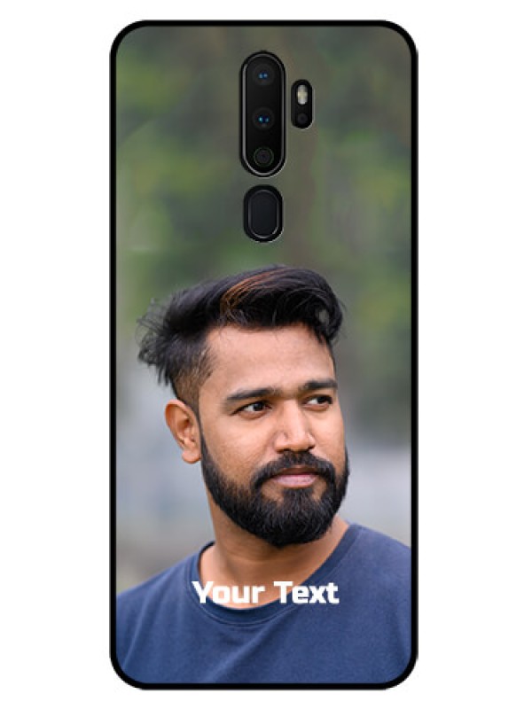 Custom Oppo A5 2020 Glass Mobile Cover: Photo with Text