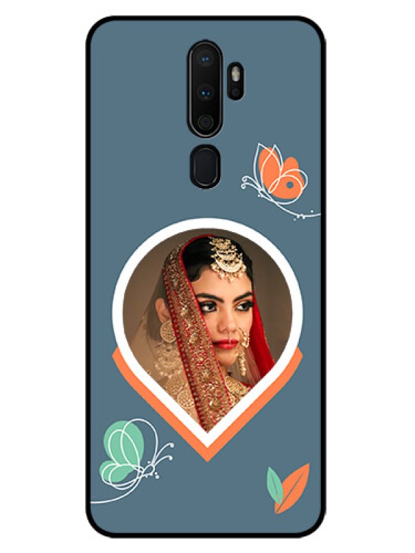 Custom Oppo A5 2020 Custom Glass Mobile Case - Droplet Butterflies Design