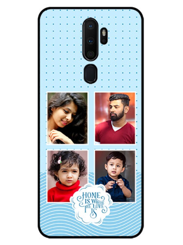Custom Oppo A5 2020 Custom Glass Phone Case - Cute love quote with 4 pic upload Design