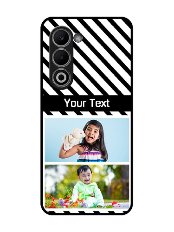 Custom Oppo A5 5G Custom Glass Phone Case - Black And White Stripes Design