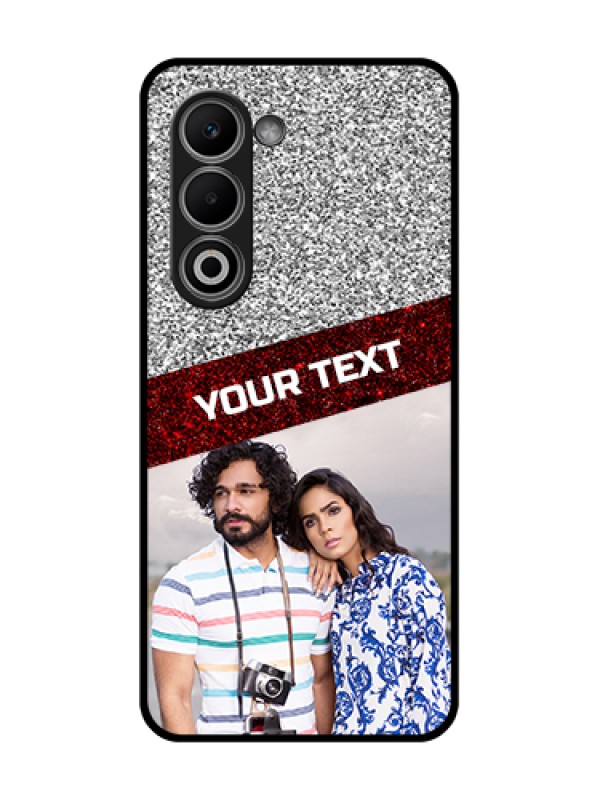 Custom Oppo A5 5G Custom Glass Phone Case - Image Holder With Glitter Strip Design
