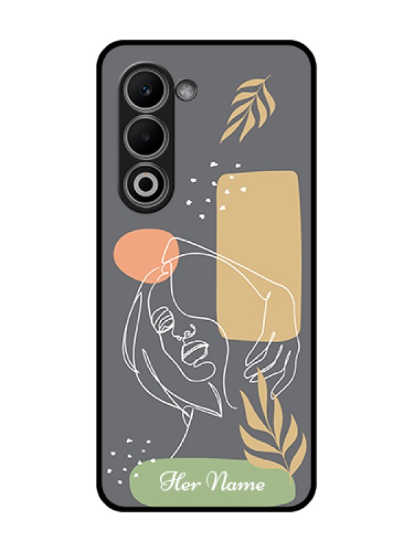 Custom Oppo A5 5G Custom Glass Phone Case - Gazing Woman Line Art Design
