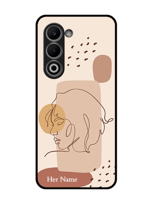 Custom Oppo A5 5G Custom Glass Phone Case - Calm Woman Line Art Design