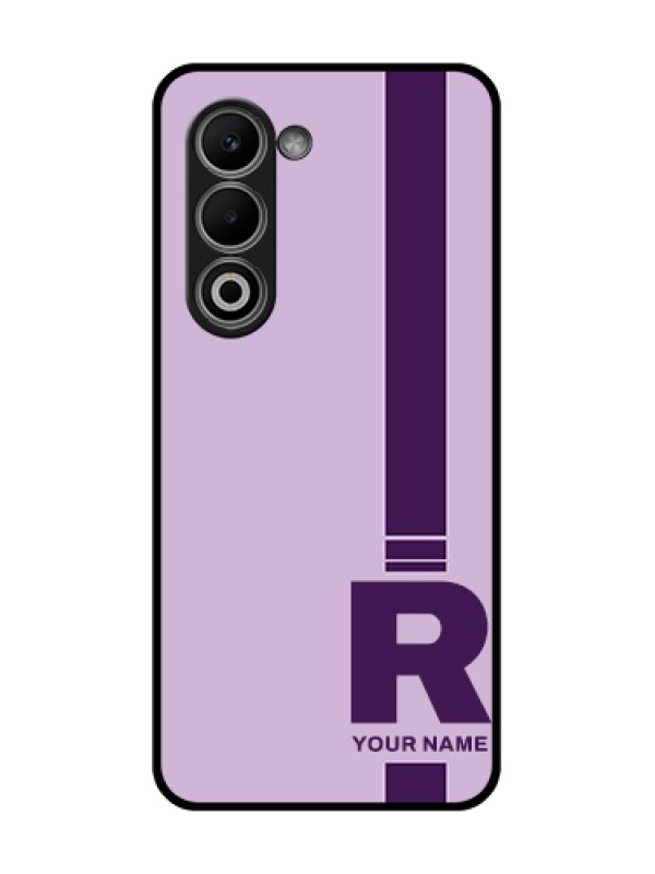 Custom Oppo A5 5G Custom Glass Phone Case - Simple Dual Tone Stripe With Name Design
