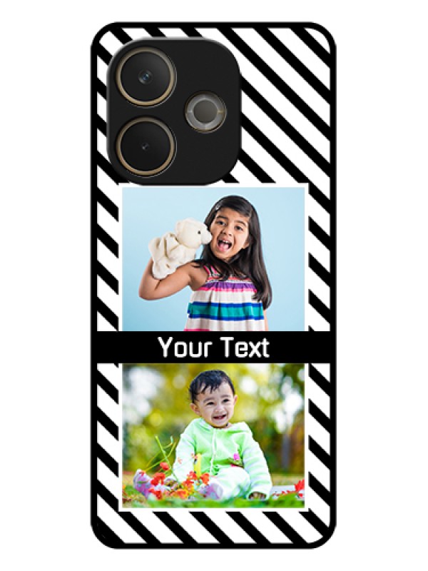 Custom Oppo A5 Pro 5G Custom Glass Phone Case - Black And White Stripes Design