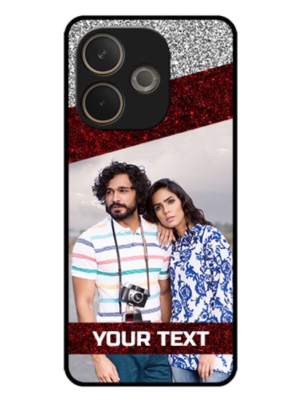 Custom Oppo A5 Pro 5G Custom Glass Phone Case - Image Holder With Glitter Strip Design