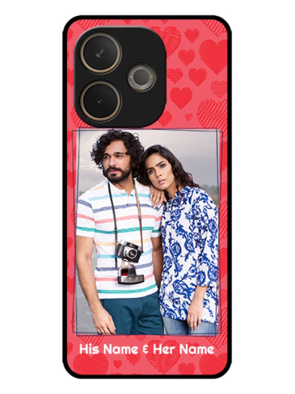 Custom Oppo A5 Pro 5G Custom Glass Phone Case - With Red Heart Symbols Design
