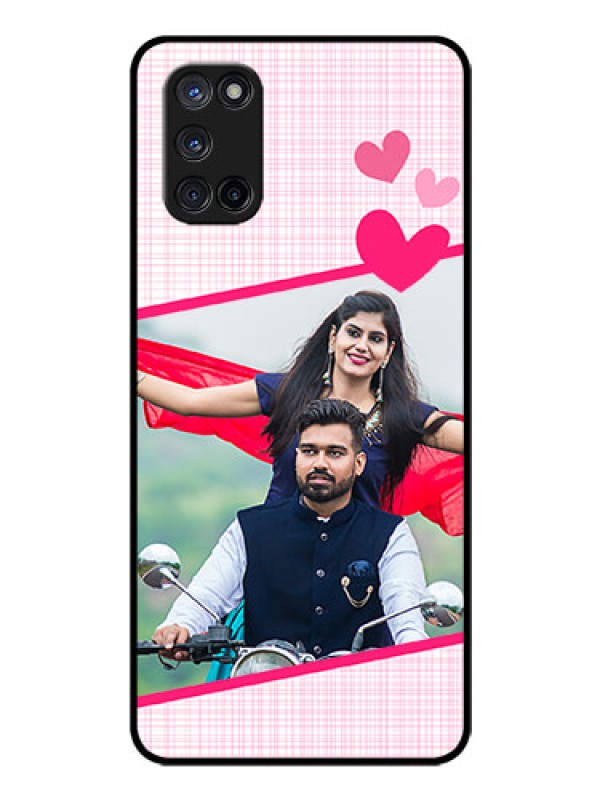 Custom Oppo A52 Custom Glass Phone Case - Love Shape Heart Design