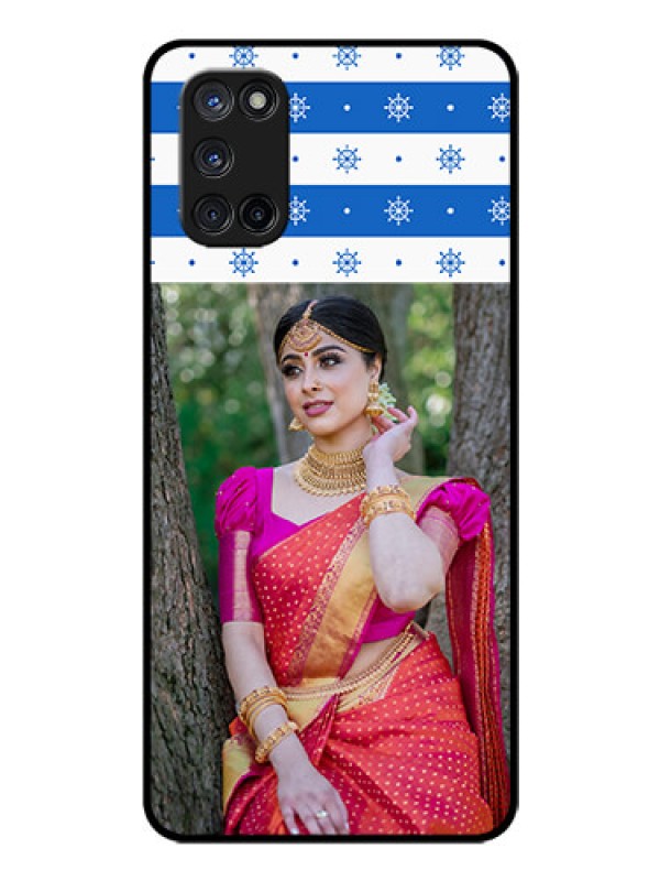 Custom Oppo A52 Photo Printing on Glass Case - Snow Pattern Design