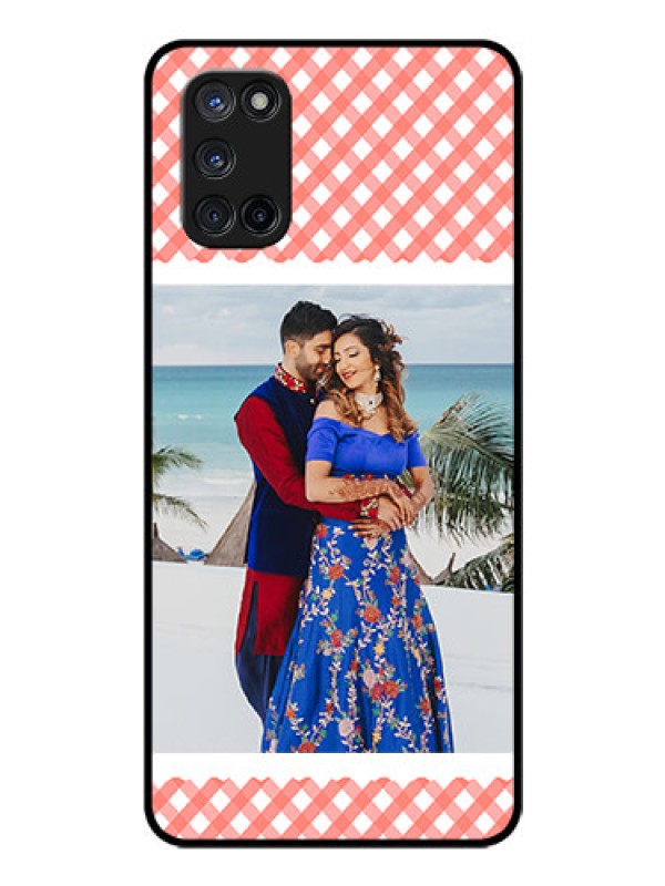 Custom Oppo A52 Personalized Glass Phone Case - Pink Pattern Design