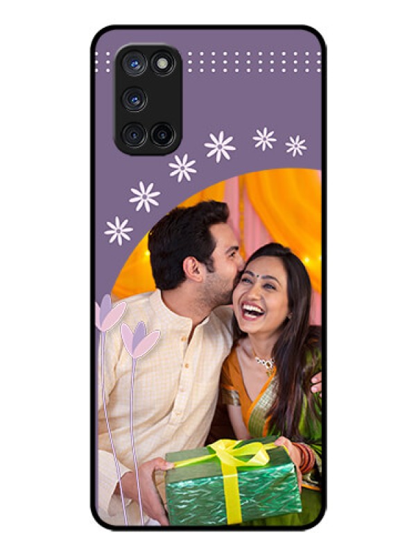 Custom Oppo A52 Custom Glass Mobile Case - Lavender flowers design 