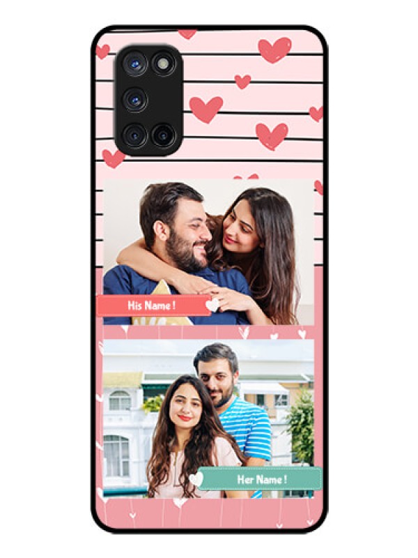 Custom Oppo A52 Custom Glass Mobile Case - Photo with Heart Design