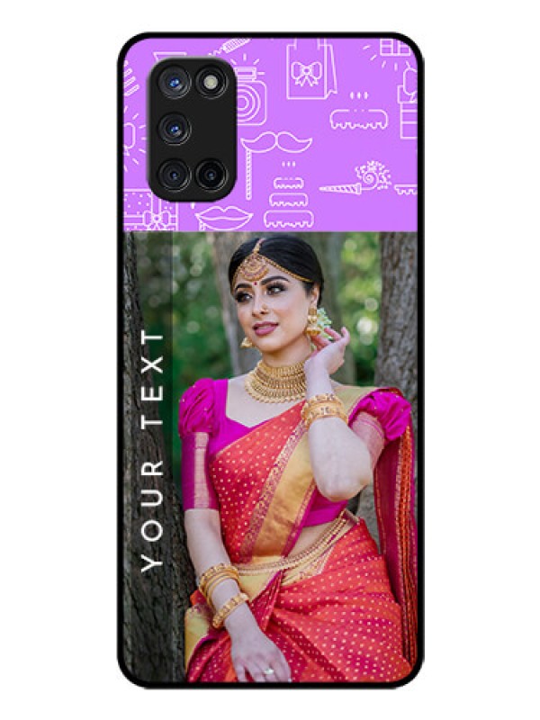 Custom Oppo A52 Custom Glass Mobile Case - Birthday Icons Design