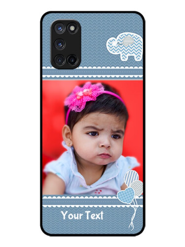 Custom Oppo A52 Photo Printing on Glass Case - with Kids Pattern Design