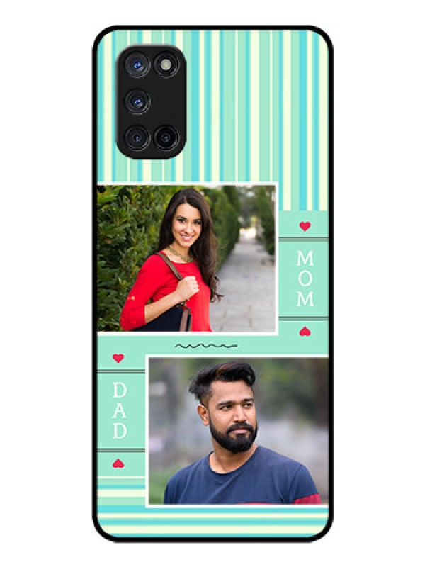 Custom Oppo A52 Custom Glass Phone Case - Mom & Dad Pic Design