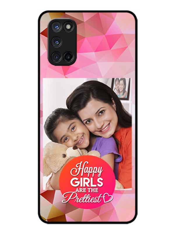 Custom Oppo A52 Photo Printing on Glass Case - Abstract Triangle Design