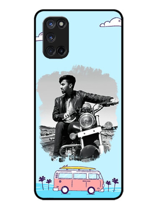 Custom Oppo A52 Photo Printing on Glass Case - Travel & Adventure Design