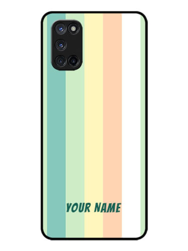 Custom Oppo A52 Photo Printing on Glass Case - Multi-colour Stripes Design