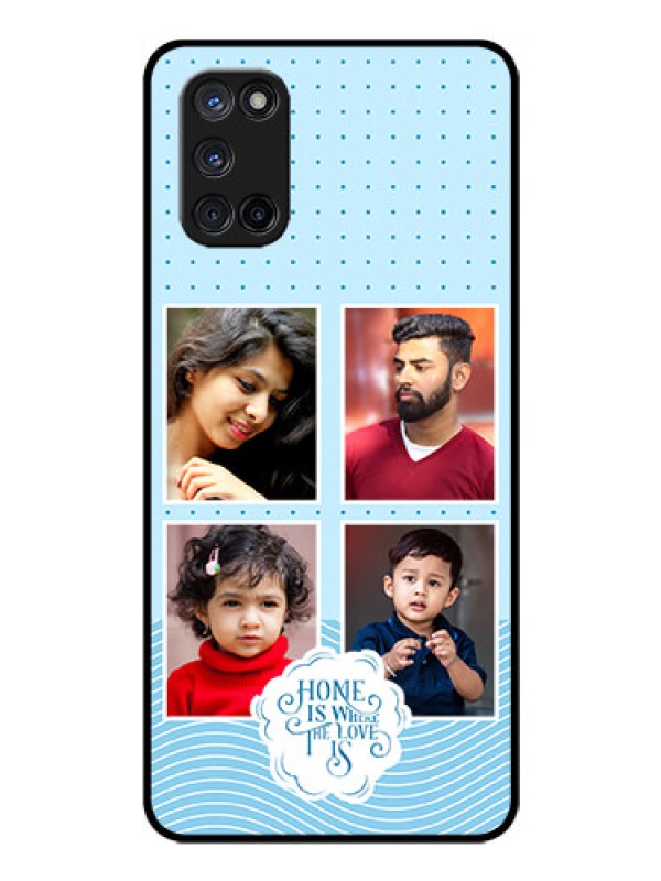 Custom Oppo A52 Custom Glass Phone Case - Cute love quote with 4 pic upload Design