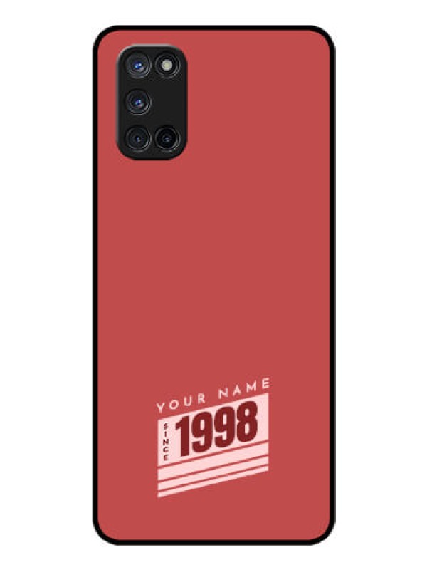 Custom Oppo A52 Custom Glass Phone Case - Red custom year of birth Design