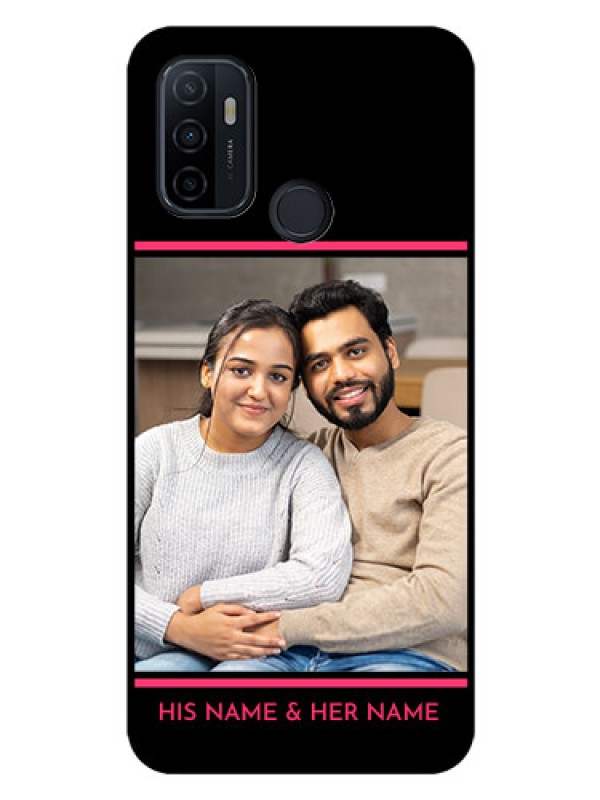 Custom Oppo A53 Custom Glass Mobile Case  - with Add Text Design