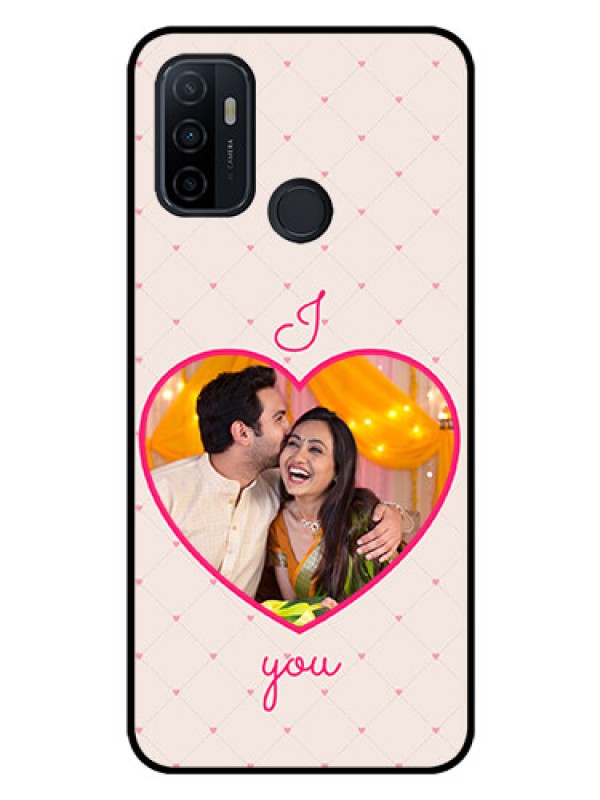 Custom Oppo A53 Custom Glass Mobile Case  - Heart Shape Design