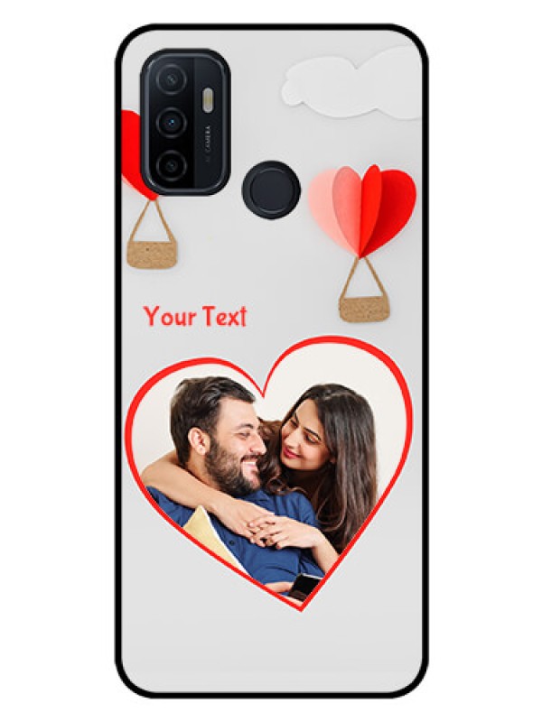 Custom Oppo A53 Custom Glass Mobile Case  - Parachute Love Design