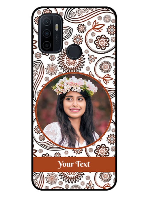 Custom Oppo A53 Custom Glass Mobile Case  - Abstract Floral Design 